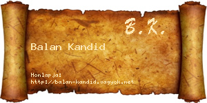 Balan Kandid névjegykártya